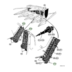 Łańcuch wciągający do przystawek do koszenia kukurydzy odpowiednik nr AZ51764 do przystawki John Deere
