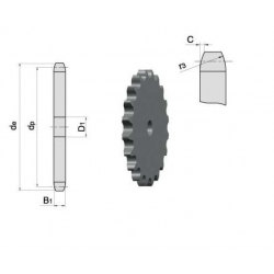 Zębatka 1/2" x 16z koło łańcuchowe
