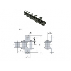 Łańcuch rolkowy 5/8" 10B-1 E2P K1x2 (K1)