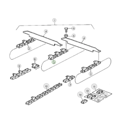 Łańcuch podajnika pochyłego odpowiednik nr AZ24240 do kombajnu John Deere