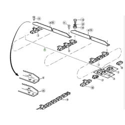 Łańcuch podajnika pochyłego odpowiednik nr AZ18679 (without slats) do kombajnu John Deere