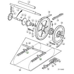 Łańcuch podajnika pochyłego odpowiednik nr AZ10331 do kombajnu John Deere