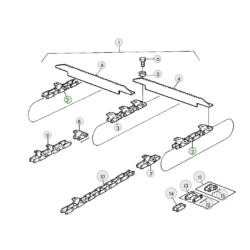 Łańcuch podajnika pochyłego odpowiednik nr AZ24244/AZ19652 do kombajnu John Deere zew.
