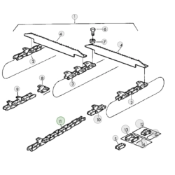 Łańcuch podajnika pochyłego odpowiednik nr AZ24236 do kombajnu John Deere