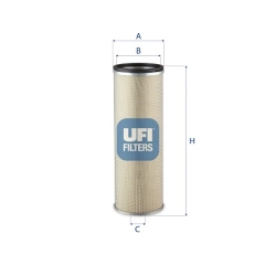 Filtr powietrza 493x162x134,3 mm UFI 2730600