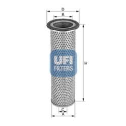 Filtr powietrza UFI 2799400 – 398 x 116 x 88,3 mm